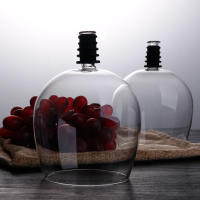 Tope De Vaso De Cristal Transparente Para Botella De Vino Con Tapa De Madera Eco-amigable Para Beber Directamente Del Frasco Decoración De Mesa Para Fiesta - details 8