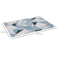 HOMCOM Alfombra de Salón Moderna Terciopelo Diamante Alfombra Geométrica con Base Antideslizante para Dormitorio Oficina Estudio Multicolor - details 3