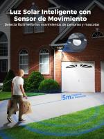 Foco LED solar para pared de Jardín con sensor de movimiento, 3 Modos ajustables IP65 potente Farola impermeable - details 2