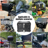 Baúl para motocicleta, baúl impermeable para motocicleta, baúl de aluminio para motocicleta con cerradura de seguridad, 45 litros, baúl negro para motocicleta, impermeable, a prueba de polvo y antirrobo, negro - details 0