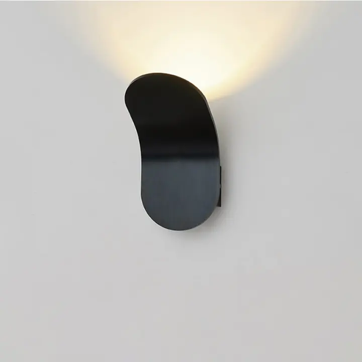 Lámpara De Pared Creativa Minimalista En Negro/Blanco/Oro De Aluminio Para Iluminación De Dormitorio Y Sala De Estar Instalación Fácil Incluye Bombilla Moderno Estilo - 1