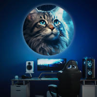 Lámpara De Noche LED Con Proyector De Gato Diseño Creativo Y Moderno 360 Grados Rotatable Luz De LED Ajustable USB Para Decoración De Habitaciones - details 5