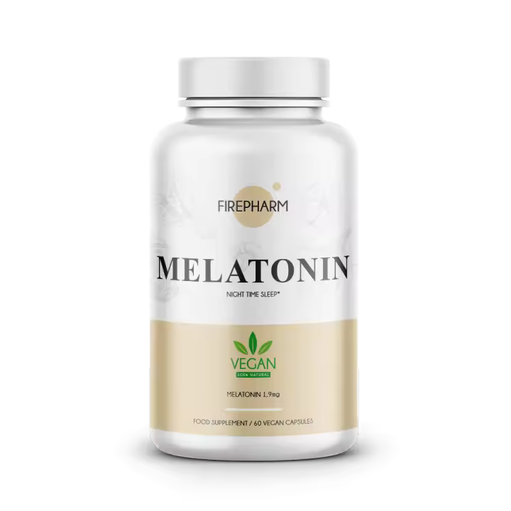 Fire Nutrition Fire Pharm - Melatonina 60 Vegan Caps - 1,9 MG - Coinciliar y Mejorar Calidad Sueño - Apto Veganos - 1