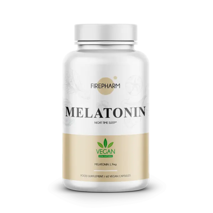 Fire Nutrition Fire Pharm - Melatonina 60 Vegan Caps - 1,9 MG - Coinciliar y Mejorar Calidad Sueño - Apto Veganos - 1