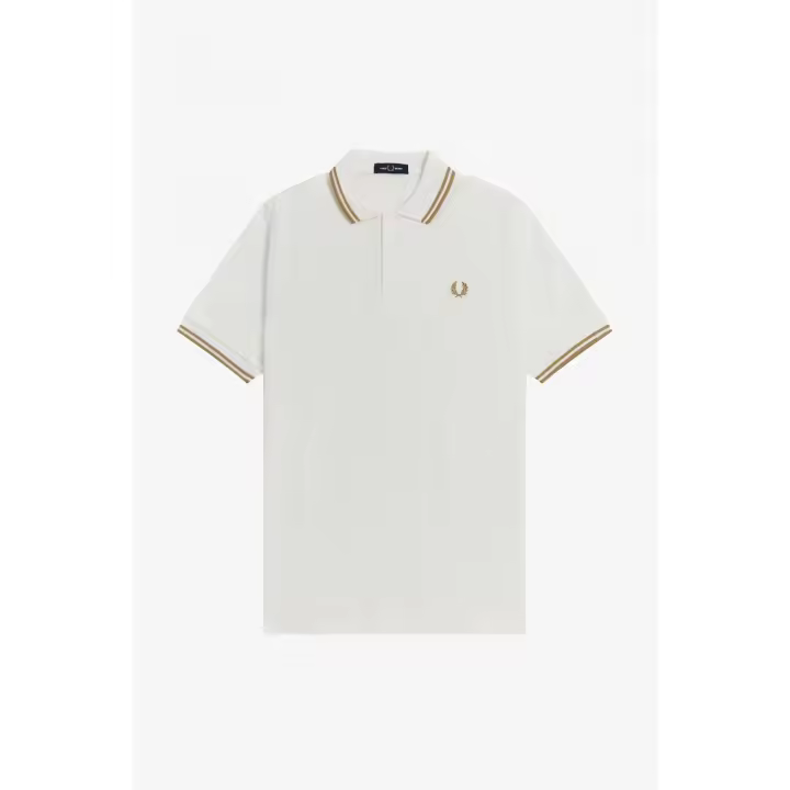 Fred Perry Slim Fit Twin Tipped Polo Snow White Desert Desert - 1