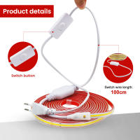 Tira De Luz LED COB Flexible 220V Con Cinta Adhesiva 288 LEDs Alta Densidad Luz Línea Impermeable Con Interruptor Y Cable - details 6