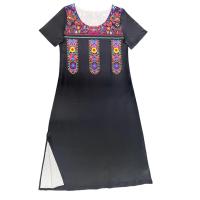 Vestido Largo Elegante Para Mujer Con Estampado Allover Manga Corta Y Rotura Para Primavera Verano Vestido De Fiesta Casual - details 16