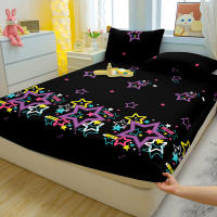 Sábana Fitted Moderna Y Sencilla Con Estampado De Estrellas Mate Para Cama Cubierta De Cama Sin Almohadillas De Seda 100% Poliéster - details 1
