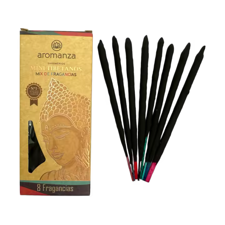 Incienso Mini Tibetanos Mix de Fragancias Aromanza Argentina - 8 sahumerios 40min duración - 8 Fragancias - 1
