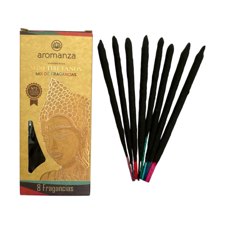 Incienso Mini Tibetanos Mix de Fragancias Aromanza Argentina - 8 sahumerios 40min duración - 8 Fragancias - 1