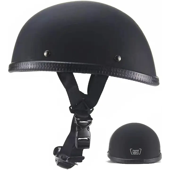 Motorcycle Half Helmet, Dot Approved Adult Men Women Retro Open Face Bike-helmets, Bicycle/skateboard Helmet Compatible Adults, Bike, Skate, Scooter, - 1