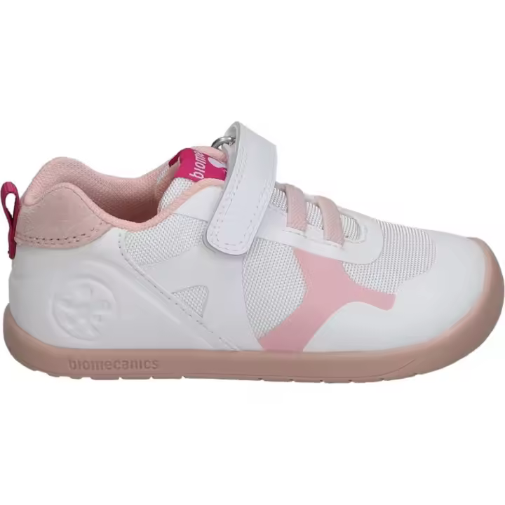BIOMECANICS | Zapatillas Biomecanics para Niña – Deportiva en Color Blanco y Rosa – Sneakers con Cordones y Velcro – Máxima Sujeción – Respetuosas con el Pie – Cómodas y Versátiles – Combinables – Modelo 252163D - 1