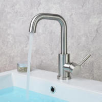 Grifo De Baño Negriño De Acero Inoxidable 304 Con Mezclador De Agua Caliente Y Fría Tapón Giratorio De 360 Grados Monohandle - details 11