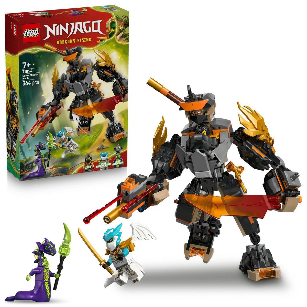 [PREVENTA] LEGO® 71854 NINJAGO® Meca de Misión de Cole y Zane Dragón Set de Construcción de Juguetes Ninja con 3 Minifiguras para Niños y Niñas de 7 Años o Más