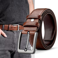 "Cinturones Hombre, Cinturón Hombre Cuero, Hebilla Automatico Ajustable, Cinturones Trinquete para Vestir Pantalones de Traje, Ideal para Trajes, Jeans, Trabajo Casual y de Negocios" - details 3