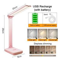 Lámpara De Escritorio LED Táctil Recargable USB Con 3 Niveles De Iluminación Protección Ocular Plegable Para Dormitorio Luz Nocturna Para Mesa - details 0