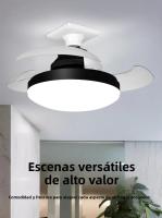 Ventilador De Techo LED 2 En 1 Con Control Remoto Base E27 Convertible Función Timer Dimmable Para Sala De Estar Dormitorio - details 2