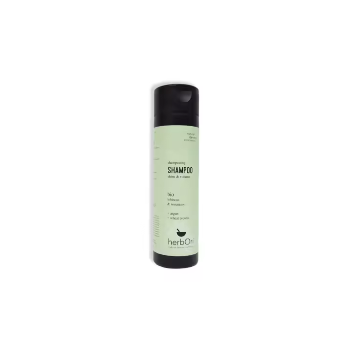 Herbori Champú Volumen-Brillo Bio 200ml - Cabello Suave y Brillante - Hibisco y Romero Bio - 1