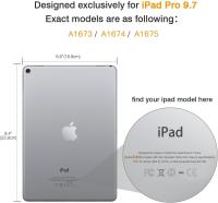 Funda inteligente delgada de cuero magnético para apple iPad Pro 9.7", carcasa protectora trasera dura transparente de cristal，Protectora Plegable Trasera Translúcida Durable (Auto Sueño/Estela) para Apple iPad Pro 9.7 Pulgadas 2016 Tableta, - details 0
