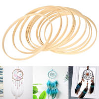 Anillos De Bambú Madera 10Pcs 26cm Para Manualidades DIY Anillos Florales Para Bordado Decoración De Boda Y Navidad - details 1