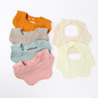 Bebé Bibs De Algodón Color Sólido Para Niños Y Niñas Toalla De Saliva Para Bebés Recién Nacidos Con Estilo Bandana Y Flor - details 3