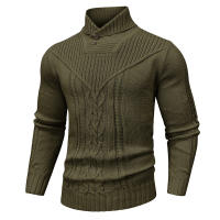 Suéter De Punto Para Hombre Invierno Cuello En V Casual Con Botones Color Sólido Ternura De Lana Suave Estilo Clásico Pullover De Ochenta Y Seis Piezas - details 10