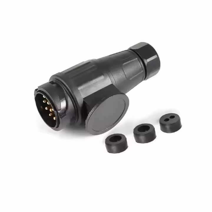 Conector Eléctrico De Remolque 12V 13 Pines Durable Adaptador De Oquedal Para Caravana Barra De Embarque Accesorios Para Coche Camión RV - 1