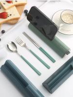 Juego De Utensilios De Cocina Reutilizable De Acero Inoxidable 304 Para Viajes Y Camping Incluye Cuchillo Fork Cuchara Y Chopsticks Con Estuche Portátil - details 5