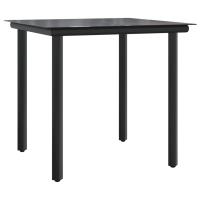 vidaXL Juego de comedor para jardín 3 piezas acero y textilene negro - details 3