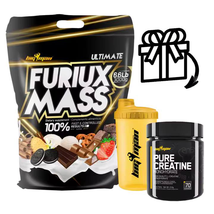 Bigman Furiux MASs + Creatina Micronizada 300g + Regalo. Para Incremento de Masa Muscular - 1
