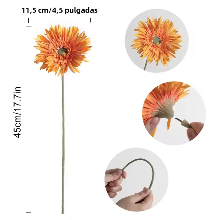 1/3Pcs Arreglo De Flores Artificiales Cabeza De Margarita Decoración Para Hogar Y Vaso Decoración De Boda Aniversario Flores Para Regalo - 1