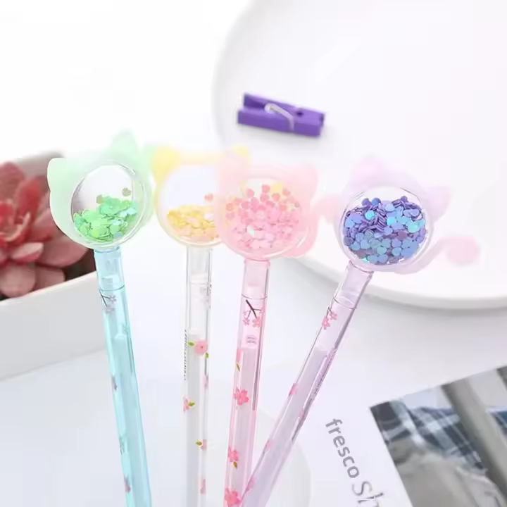 4Pcs Bolígrafos De Goma Con Diseño De Gato Kawaii Para Escritura Y Anotaciones Regalo Para Niñas Y Niños Suministros Escolares Creativos - 1
