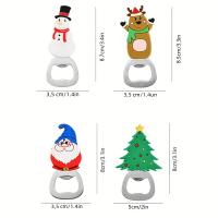 Abrepuertas De Acero Inoxidable Con Patrón Navideño Multifuncional Con Silicón Magnético Para Refrigerador Regalo De Cocina - details 1