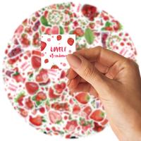 Pegatinas Creativas De Fresa 46pcs Para DNI Cuaderno Botella De Agua Equipaje Estación De Año Nuevo Escuela Accesorios De Papel - details 6