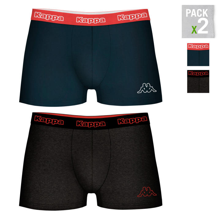 Pack 2 calzoncillos kappa en color negro para hombre talla l modelos azul intenso / gris
