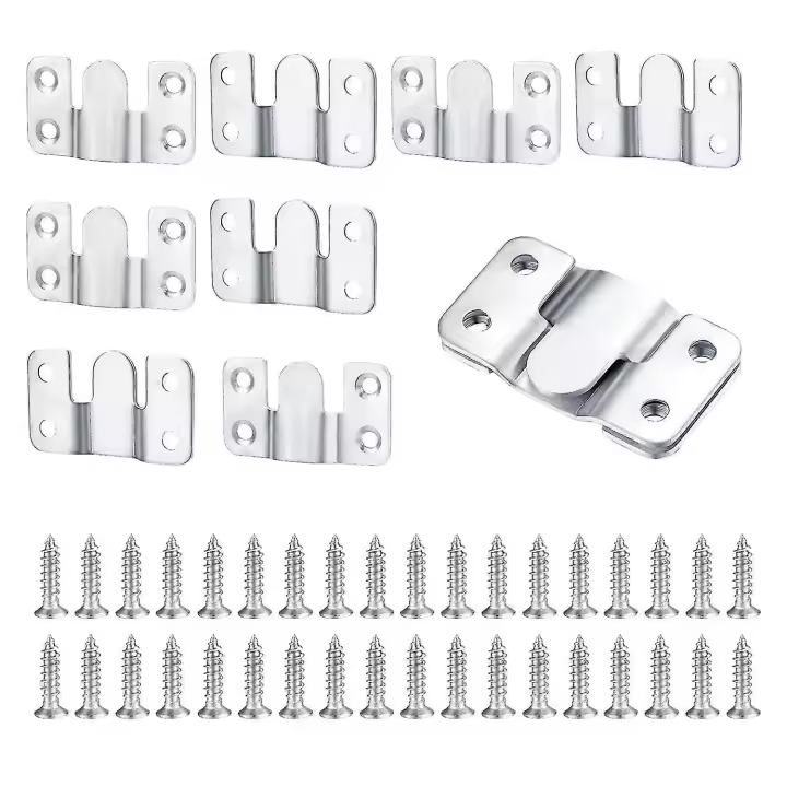 10 Unids Flush Mount Bracket Colgar Muebles Conector de Montaje de Acero Inoxidable Marco de Imagen Bracke - 1