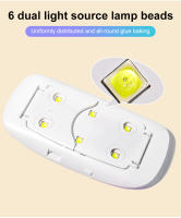 Mini Secador De Uñas 6W Con 6 Lámparas LED UV Para Manicura Portátil Secado Rápido De Polvo De Uñas Con Cable USB Para Uso En Casa - details 3