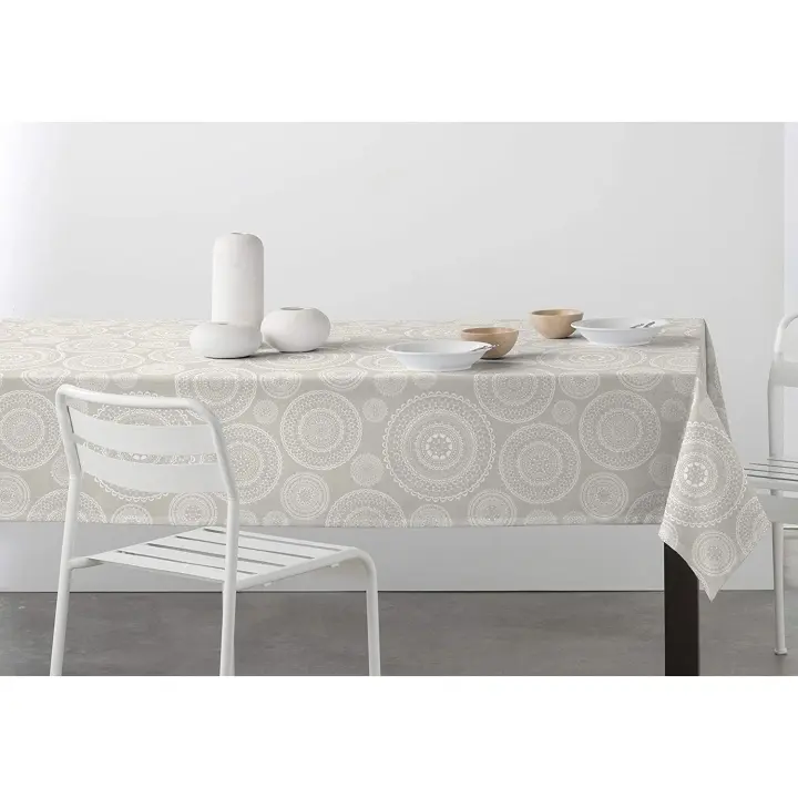 Mantel Antimanchas Beige Mandala de Dhestia - 1