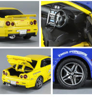 Modelo De Coche Deportivo GTR34 De 1:32 En Aleación De Metal Con Absorci\u00f3n De Choque De Cuatro Ruedas Luces Y Sonido Geniales Decoraciones De Escritorio - details 11