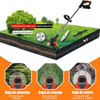 Cortacésped Linea Hd  a baterías de 36V , telescópico ajustable, 2 baterías 2600mAh, 4000W, 8 discos, desbrozadora eléctrica - details 0