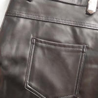 Pantalones De Cuero Para Hombre Estilo Callejero PU Cuero Pantalones Motociclista Primavera Otoño Cintura Elástica Moda 2023 - details 6