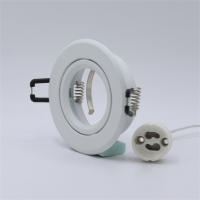 Marco De Montaje Para Luces LED De Pared Sin Borde 5pcs Base GU10 Soporte De Iluminación Puntos Con Encaje En Aluminio Blanco - details 2