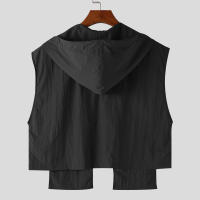 Chaleco De Hombre Con Capucha Y Bolsillos Cierre De Cremallera Sin Mangas Estilo Casual Moda 2024 Talla S-5XL INCERUN - details 7