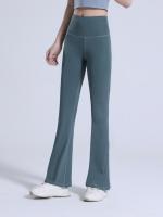 Nuevos Pantalones De Yoga Para Mujer Con Pierna Ancha Cintura Alta Levanta Glúteos Leggings Deportivos Flares Casuales Running Sueltos Con Banda Al Final - details 10