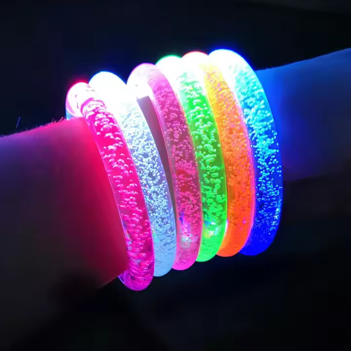 Pulseras De Luz LED De Acrílico Para Halloween 1-100PCS Brillo Fluorescente Para Conciertos Y Fiestas De Vacaciones Decoración De Fiesta - 1