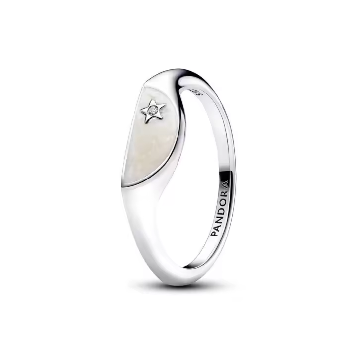 193325C01 - Anillo Pandora ME en plata de ley Mitad Sello Esmaltado​ 193325C01  Silver PANDORA - 1