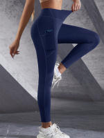 Leggings De Cintura Alta Para Mujer Con Bolsillos Pantalones De Yoga Elásticos Para Fitness Y Correr Talla Verdadera - details 8