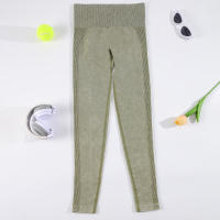 CHRLEISURE Pantalones De Yoga Para Mujer Lavados Leggings De Fitness Con Aros Treggings Elásticos Para Correr Actividad Física De Gimnasio - details 8