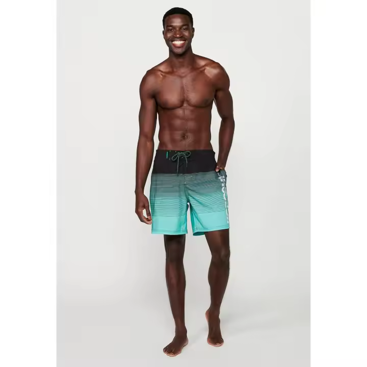 Pantalón corto estampado Koroshi para hombre, cintura ajustable, degradado menta - 1