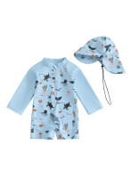 Traje de baño infantil manga larga con gorro - Tallas 70-80-90-100-110-120 cm - details 3